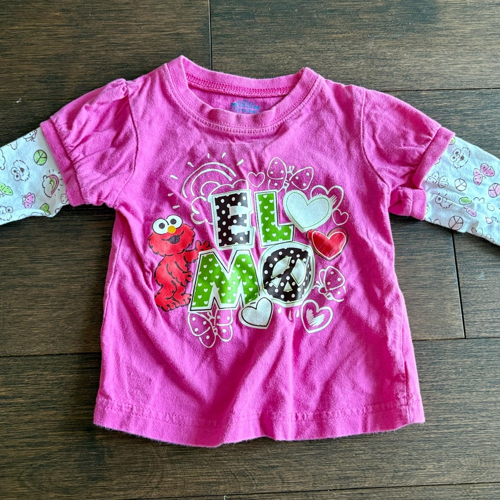 Vintage Sesame Street, Sesame Beginnings Elmo Long Sleeve Shirt Size 12 Months